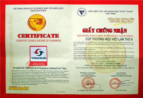Chứng nhận thương hiệu Việt 2010