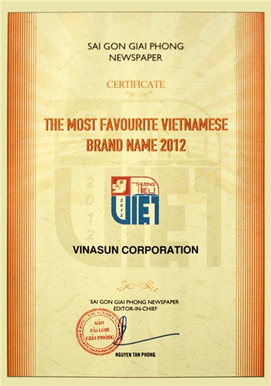 Chứng nhận thương hiệu Việt được yêu thích nhất 2012