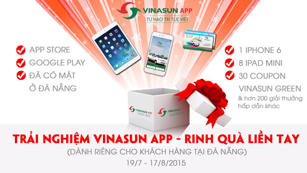 Trải nghiệm Vinasun App - Rinh quà liền tay